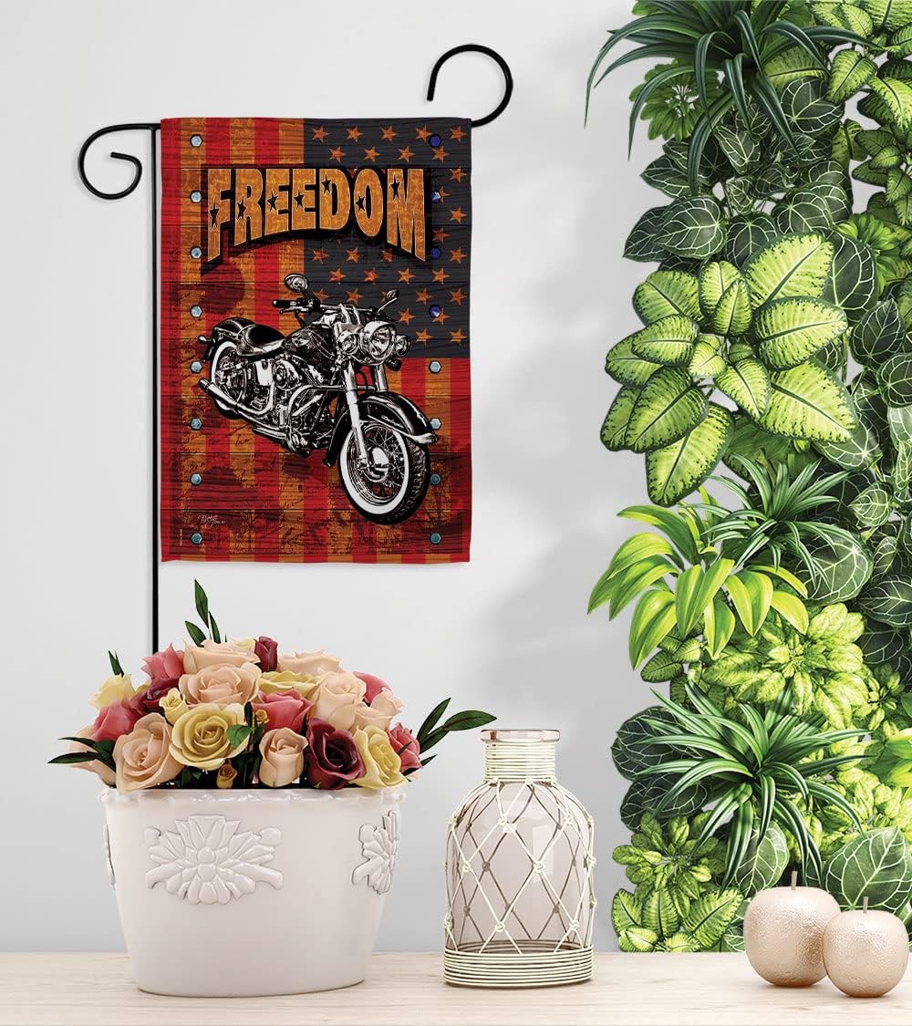 Motorcycle Decor American Flag Patriotic Outdoor Decorations Freedom Banner Home Lawn Room Wall Hanging Small Flags Forth of July Harley Davidson Tapestry Garden Yard Sign Vintage Gifts Made In USA
