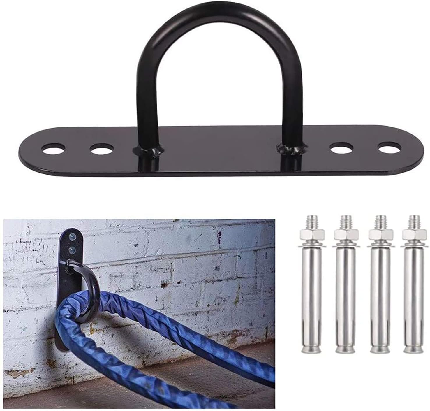 Wall Mount Bracket for Battle Rope, Wall Ceiling Mount Anchor Bracket Hook for Suspension Strap, Wall Anchor Point for Aerial Yoga Swing, Suspension Strap Trainer, Strength Training System