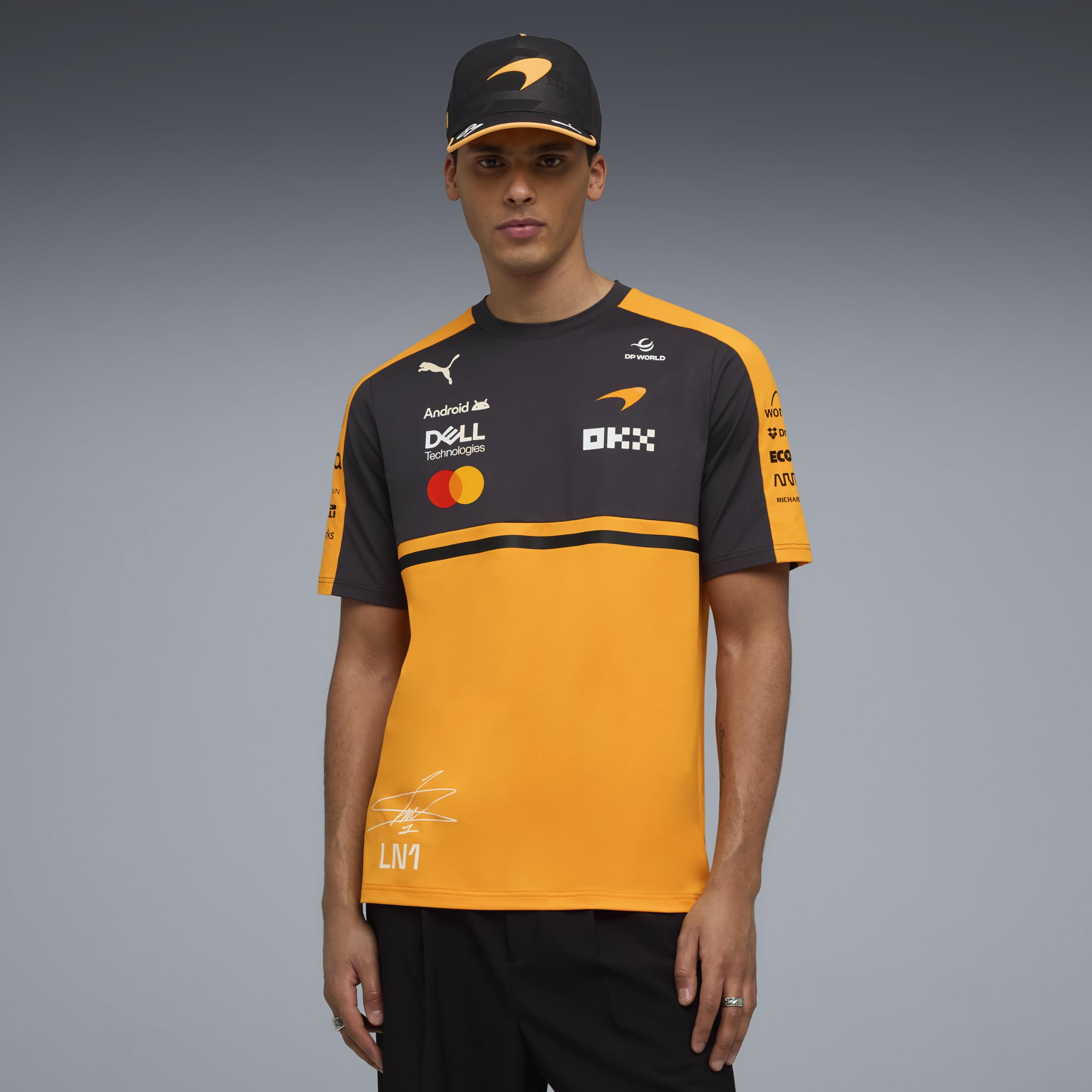 PUMA McLaren F1 2026 T-Shirt Pilota Uomo Lando Norris - Arancione