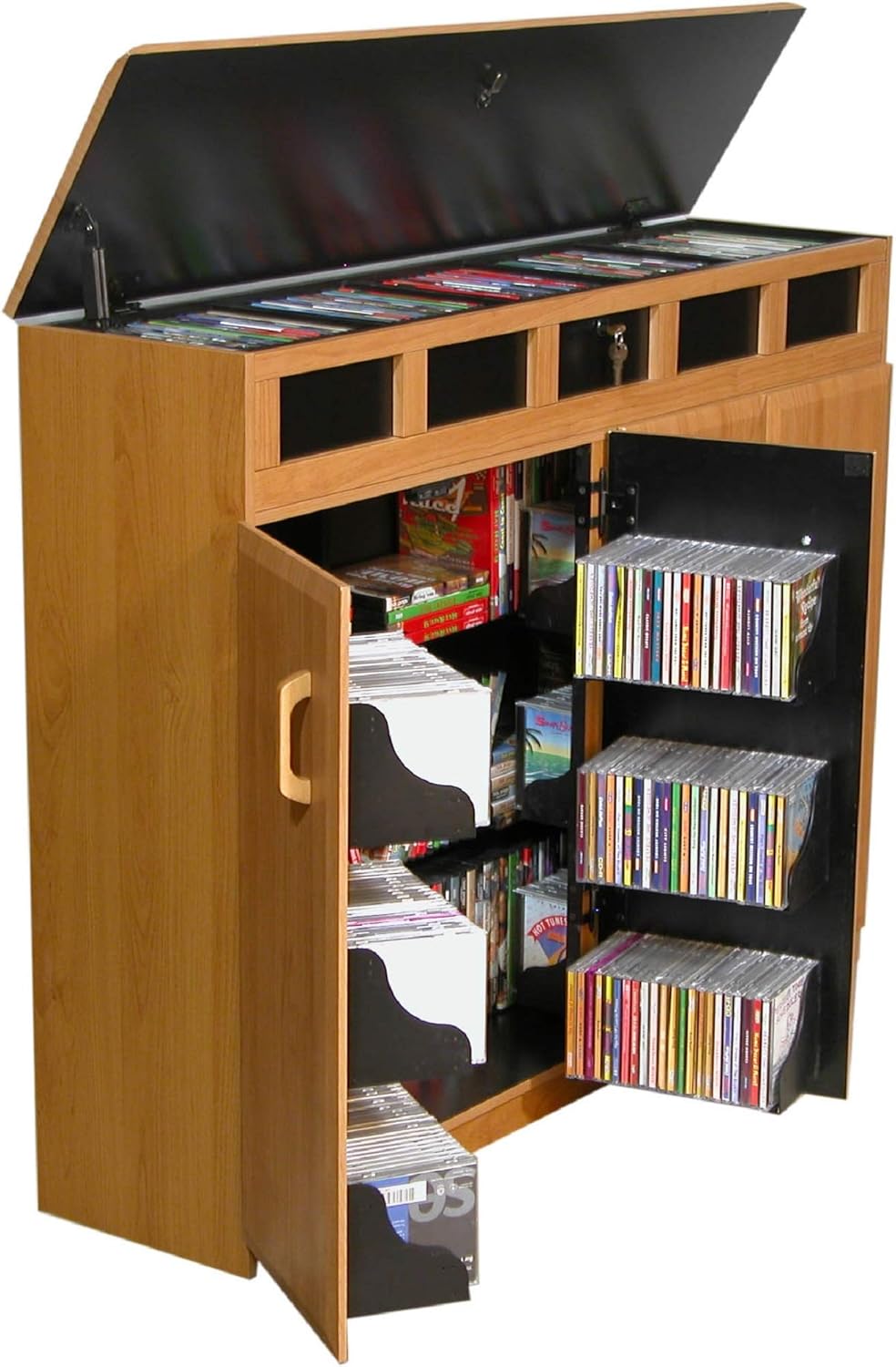 Venture Horizon Top Load Media Cabinet - Oak