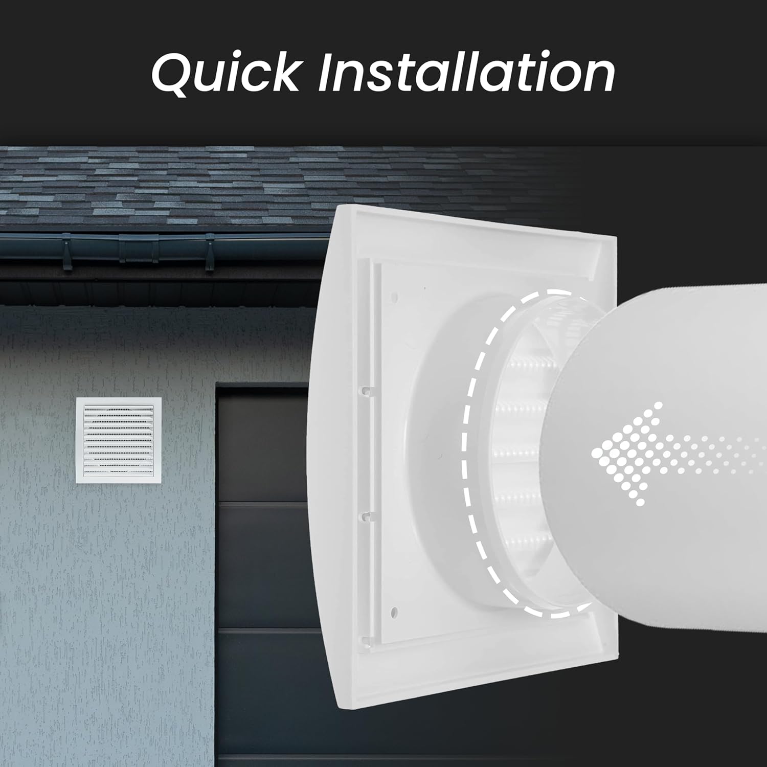 Repa Market 6 Inch Anthracite Dryer Vent Hood/Duct Cover for Walls or Ceiling/ABS Plastic Louvered Air Grille with Built-In Mesh Screen/Exhaust and Dryer Vent Covers for Indoor & Outdoor Use