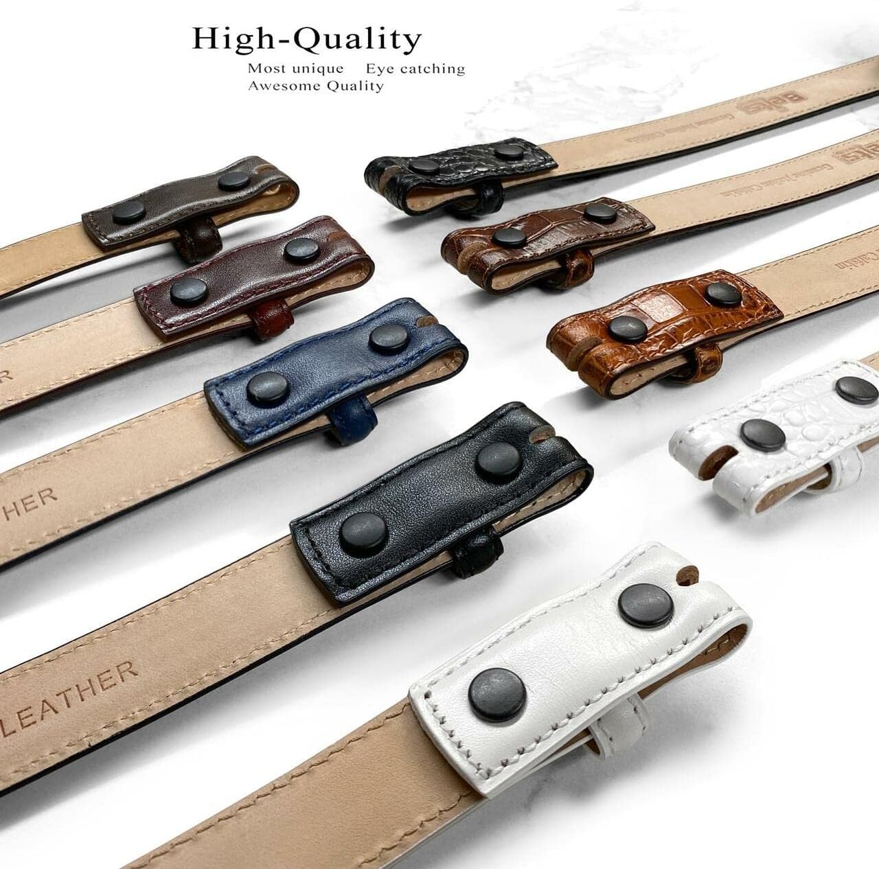 A274GP Gold Buckle Genuine Full-Grain Cowhide Leather Dress Belt 1"(25mm) Wide - Image 8