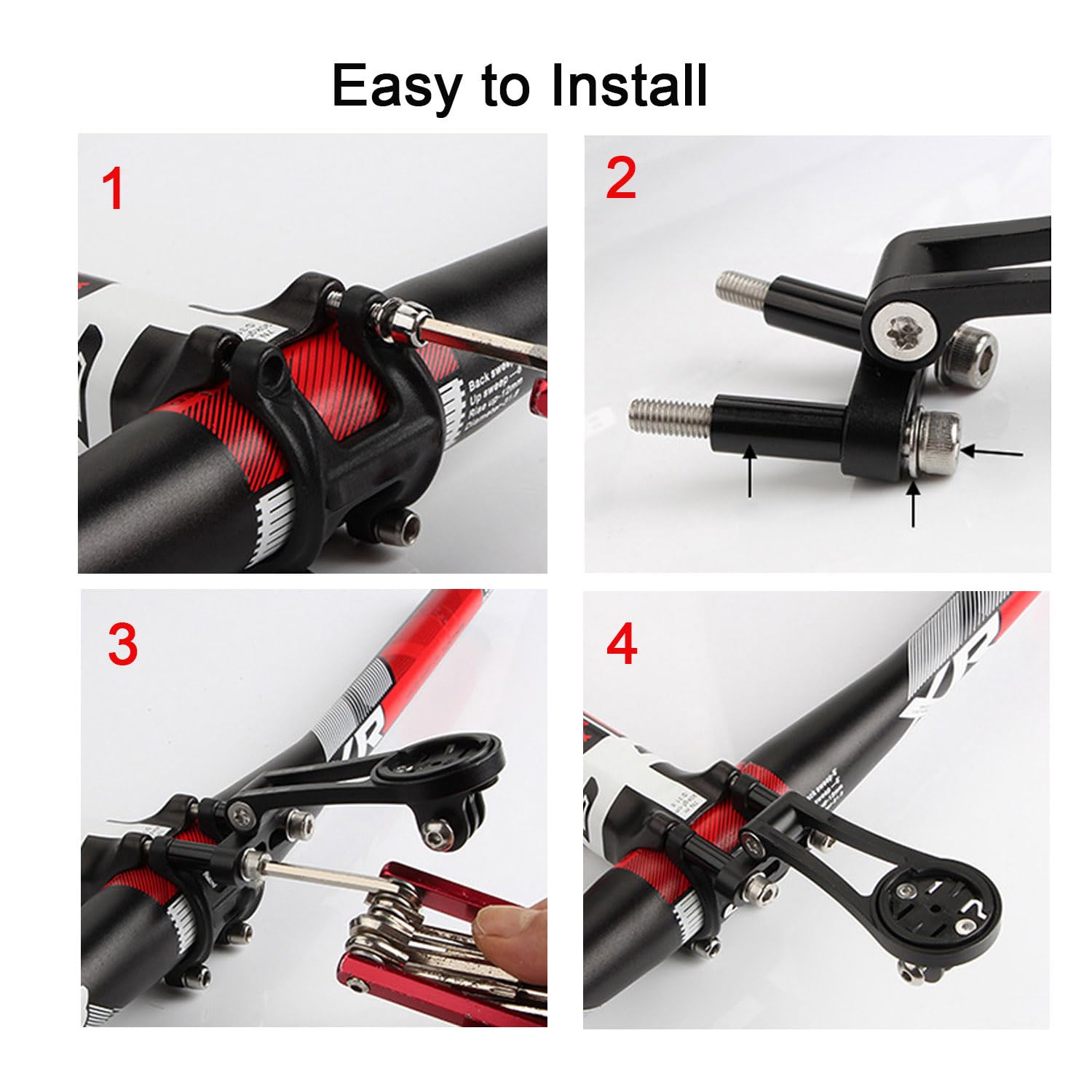 Support Ordinateur Vélo Wahoo Réglable - Compatible Garmin Edge, Elemnt, Bryton, Cateye, GoPro Et Lampe