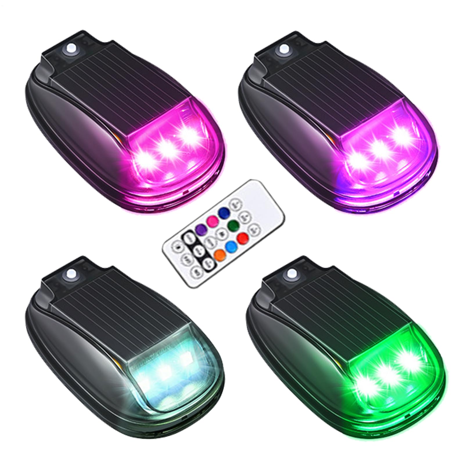 Luces RGB de cabina para camión solar y USB tipo C con carcasa impermeable ABS pack de 4 8