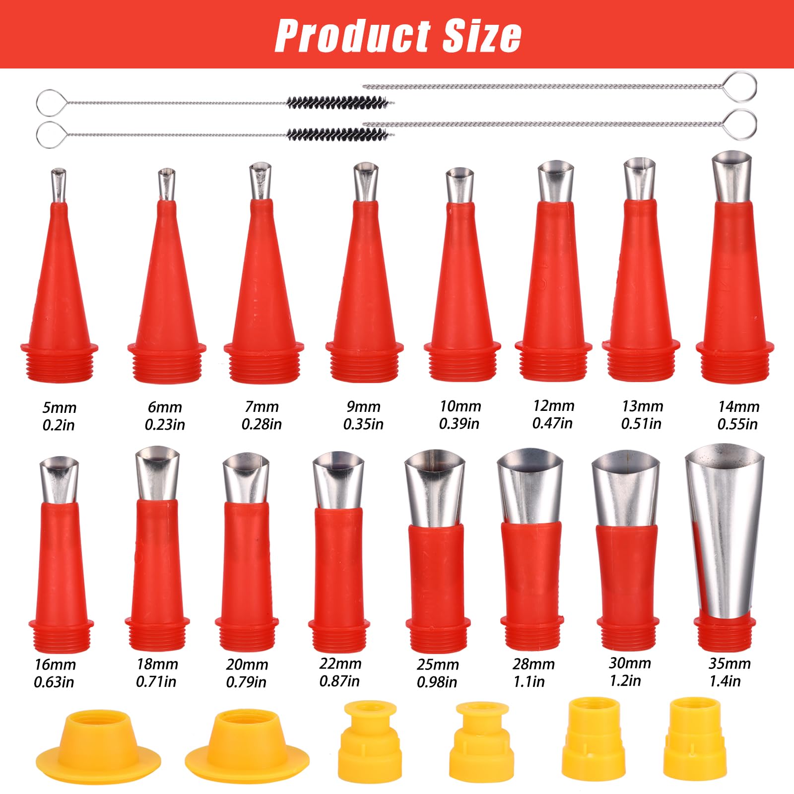 Universal Integrated Rubber Nozzle Tool Kit, 30pcs Silicone Nozzles Kit - Image 2
