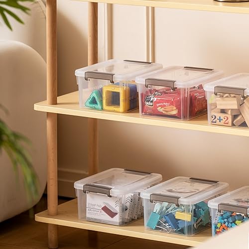 Miniatura 7 de Jalove Contenedores de almacenamiento de plástico pequeños de 3.2 cuartos con tapas, 4 paquetes de contenedores de almacenamiento transparentes para