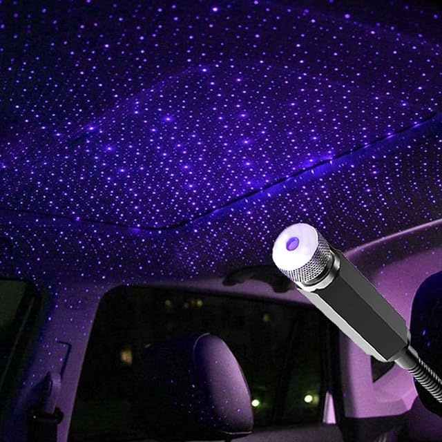 2PCS Mini LED Projection Lamp Star Night, USB Plug in Night Lights Stars Lamps, Durable Mini Star Projection Light LED Night Light for Car and Home Ceiling Romantic USB Night Light (Blue)