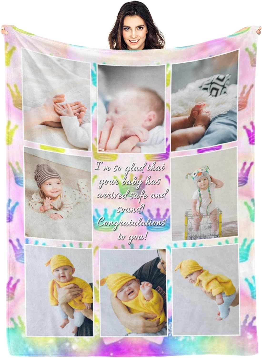 LZXSXZ Personalised Blanket - Custom Blankets with Photos - Custom Fleece Blanket for Couples - Personalised Picture Gift (Size Optional)