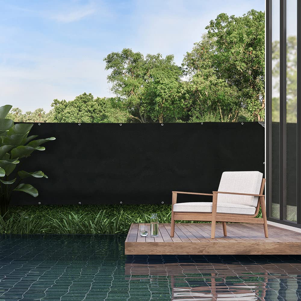 RED DECO Brise Vue Occultant Renforcé Haute Densité 300 g/m² Quality Pro - H 1,5 m x L 10 m - Noir