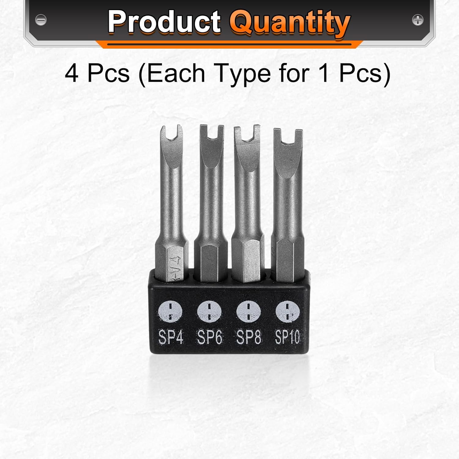 HARFINGTON 5pcs Y-Type Spanner Magnetic Screwdriver Insert Bits SP4/SP6/SP8/SP10 1/4" Hex Shank 2" Length Special Shaped U-ShapedPower Drill Bits with Bit Holder