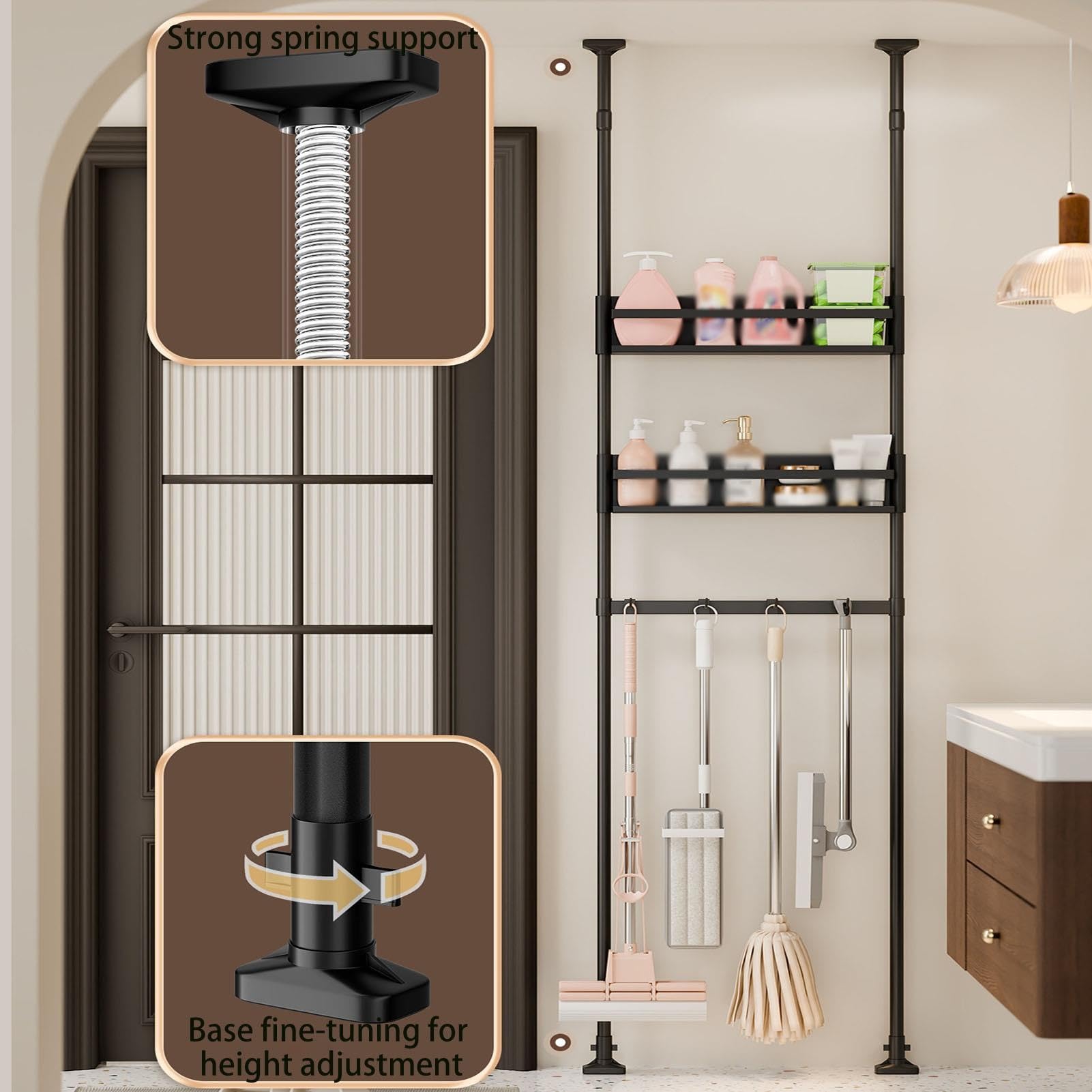 Scaffale Estensibile Con Asta Telescopica, Organizer
