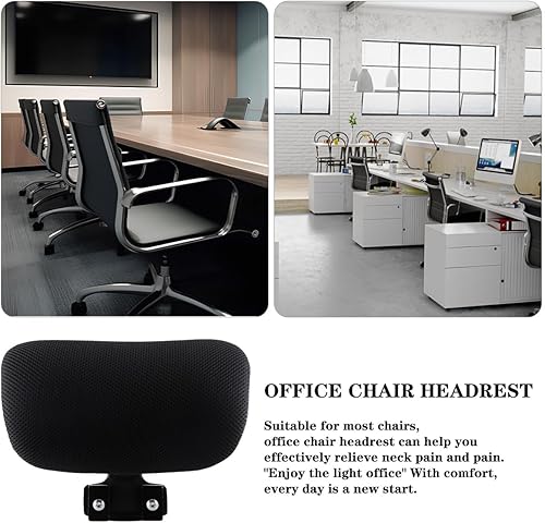 Miniatura 6 de Silla de oficina, reposacabezas y soporte para la cabeza, cojín de malla para reposacabezas de malla, marco de malla negra, ángulo de altura