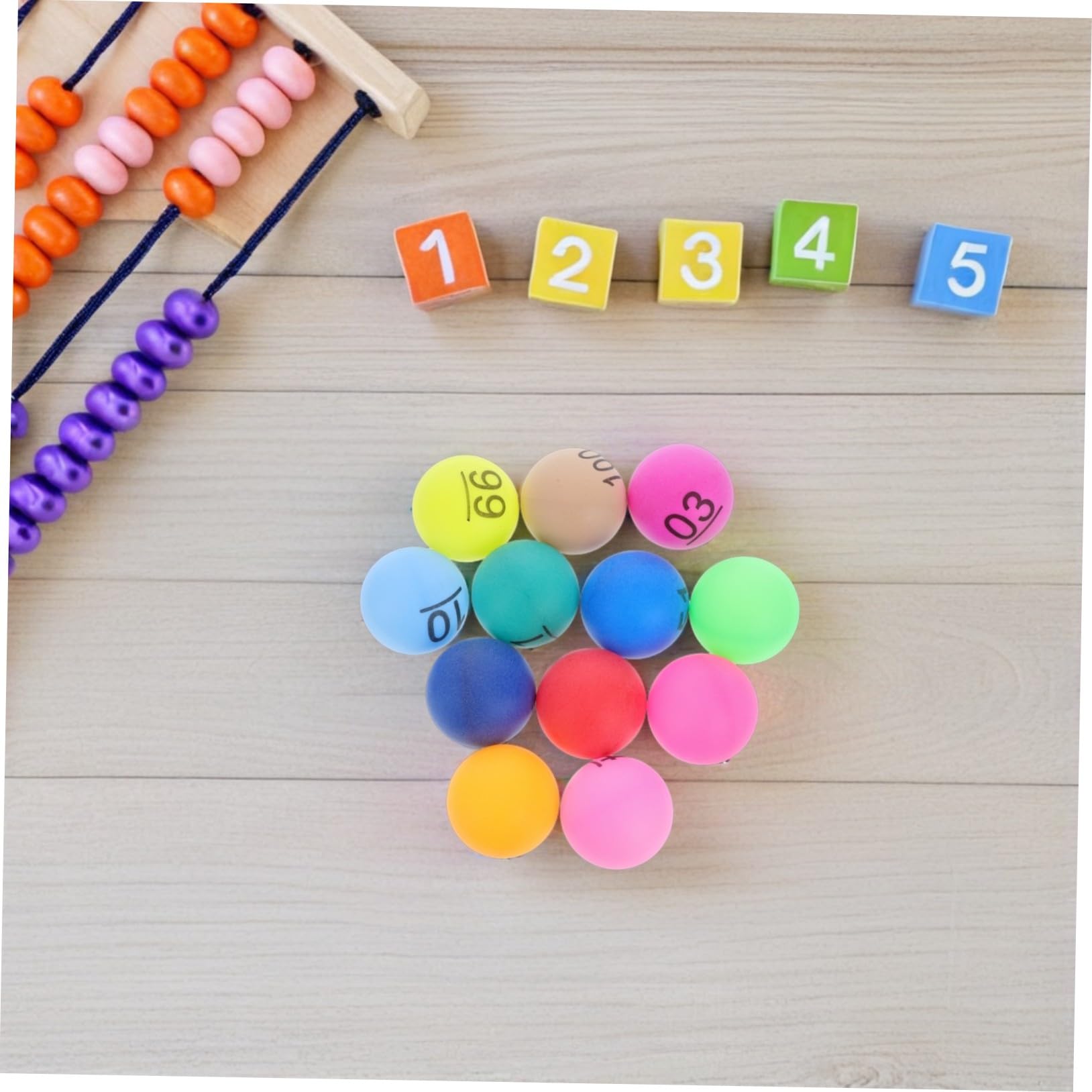Bolas de Bingo Numeradas de 4cm, Plástico PP, 100 Piezas