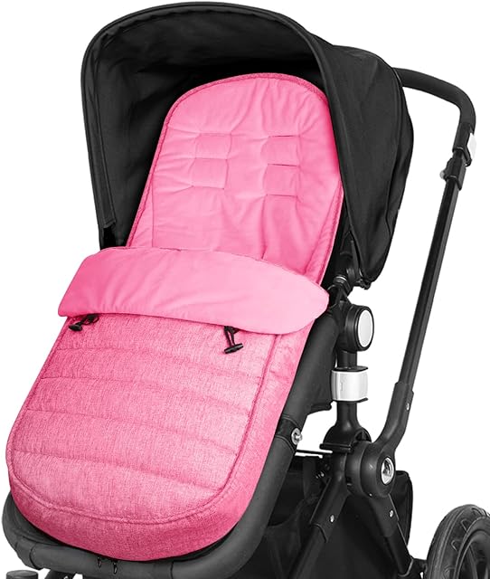 WD&CD Footmuff, Universal Baby Stroller Footmuff Baby Waterproof and Windproof Fleece Lined Pram 2 in 1 Footmuffs Pink