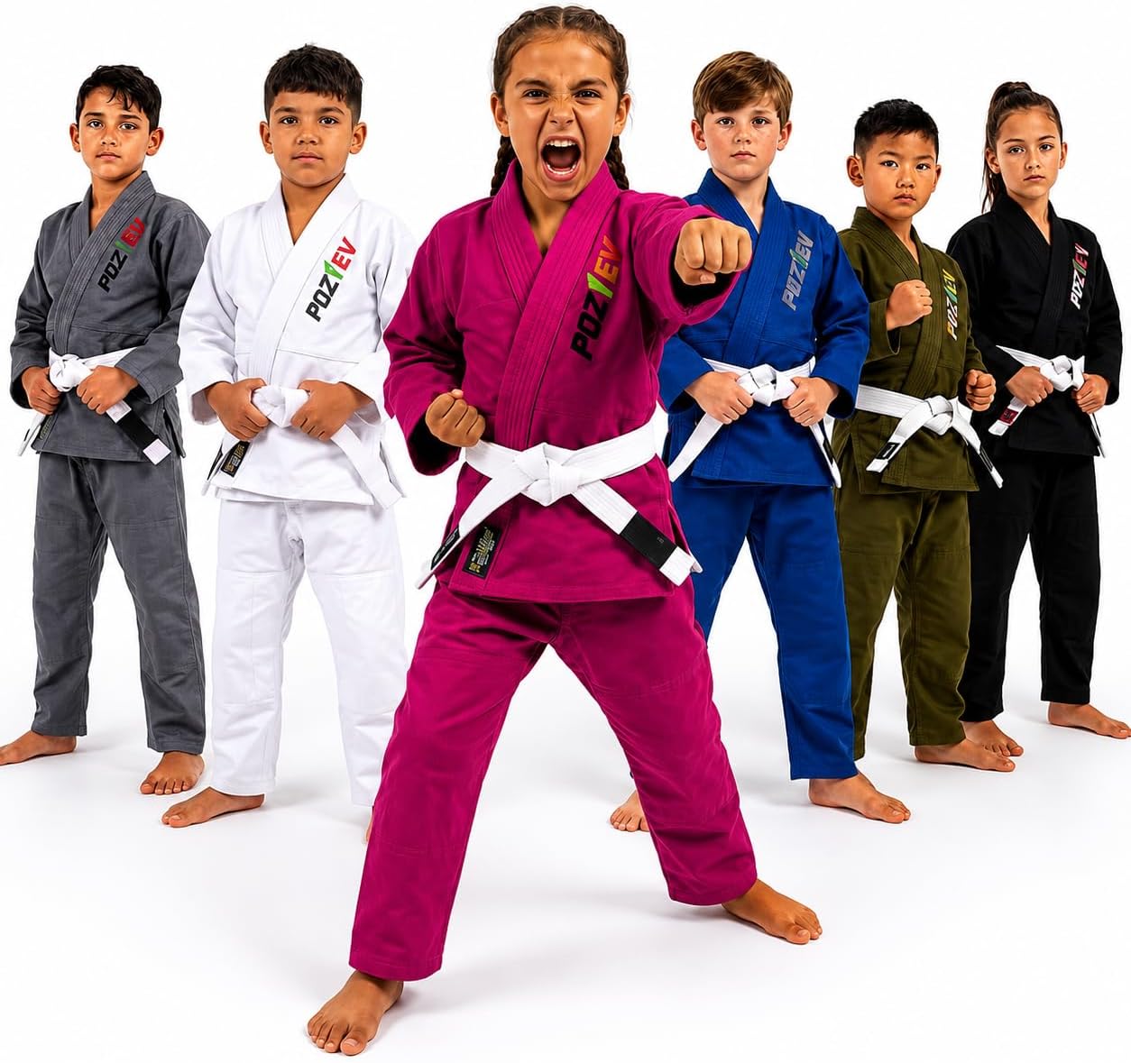 Kids Brazilian Jiu Jitsu Gi For Kids BJJ Gi Youth Grappling Kimonos Preshrunk Lightweight Martial Arts Uniform