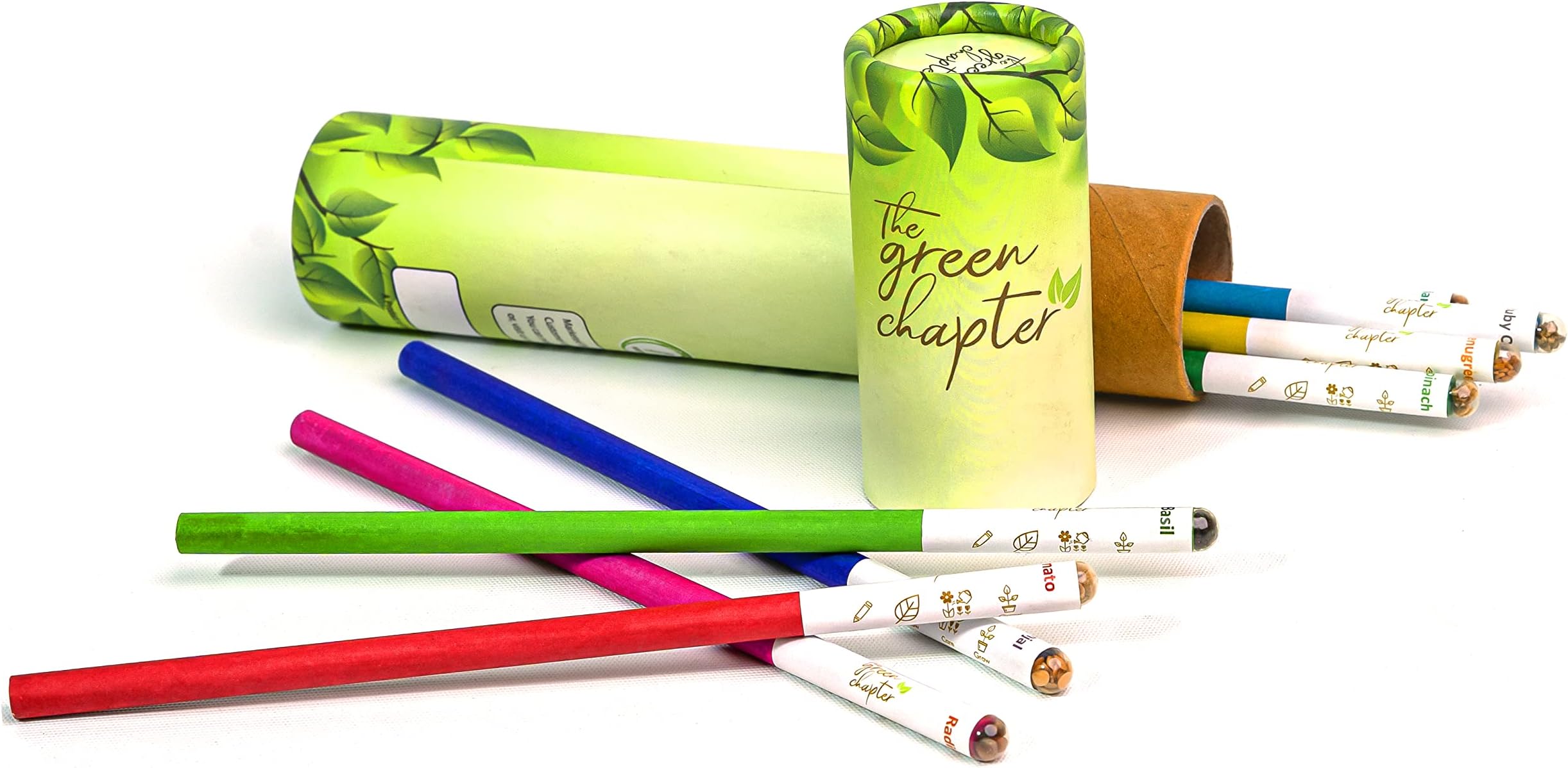 Plantable Seed Paper Pencil Set of 10 Paper Pencils Recycled Seed Pencils Reusable Gift Set for Kids Multicolor
