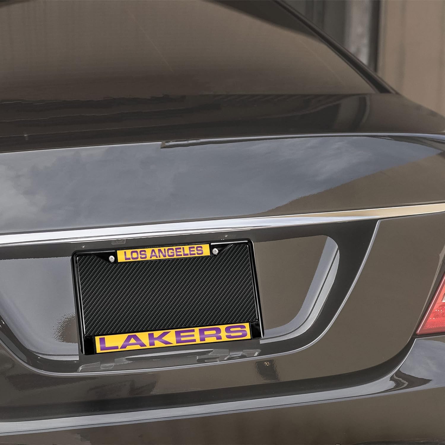 Los Angeles LA Lakers Black Metal Laser License Plate Frame (Set of 2 Frames)