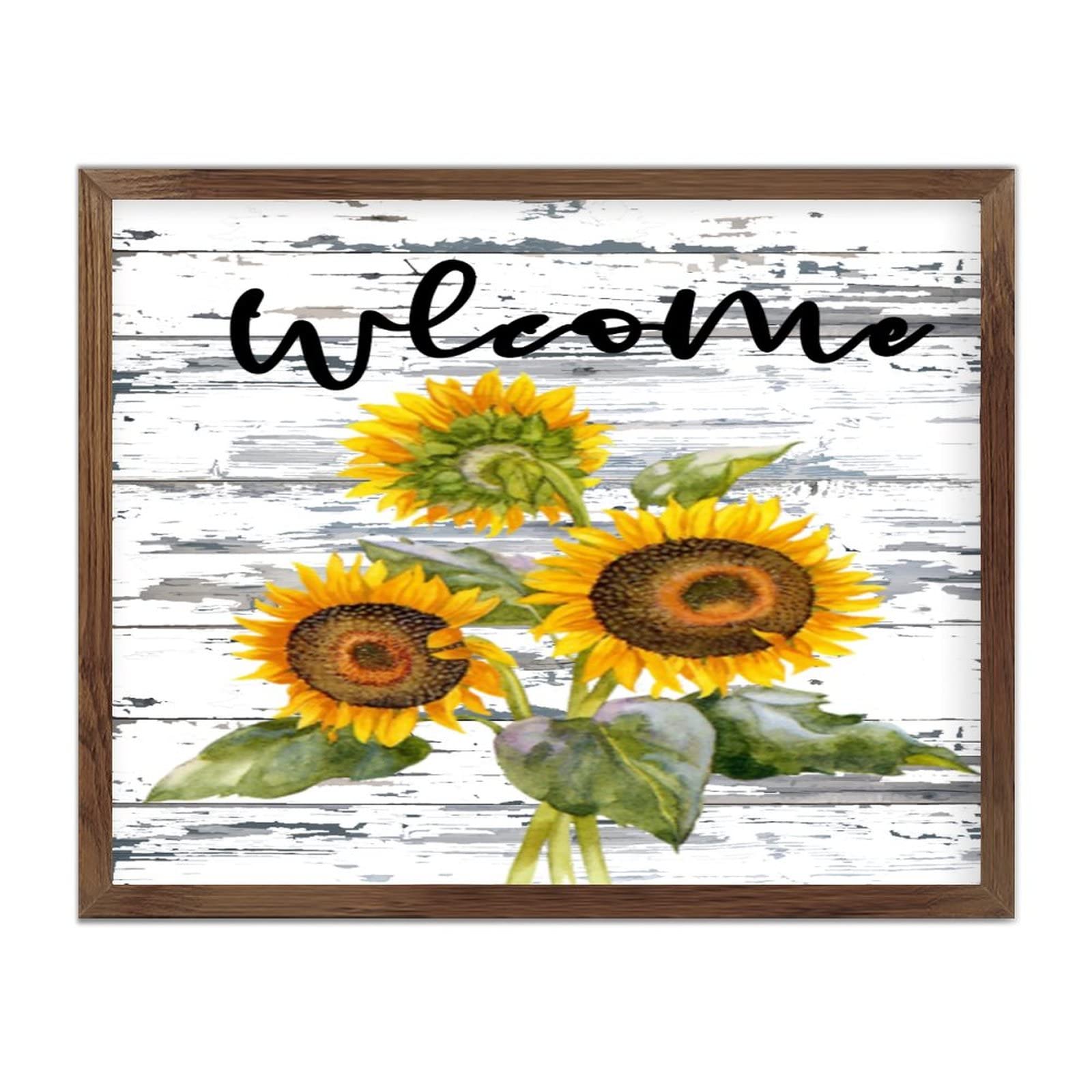 Murs vides ? Adoptez la décoration murale sunflower encadrée en bois pour raviver la pièce