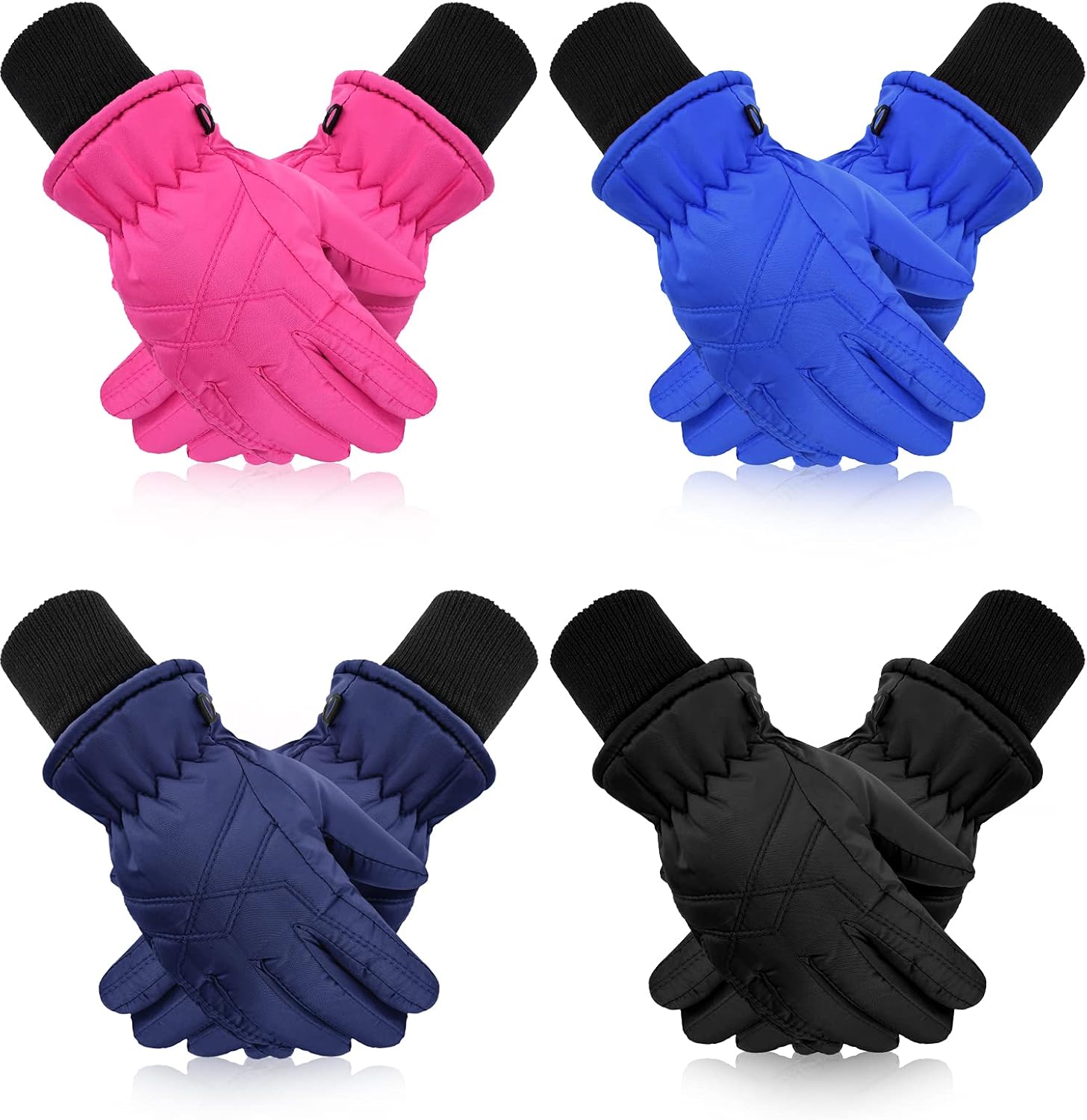 4 Pairs Kids Ski Gloves, Warm Waterproof and Breathable Snow Gloves for Cold Weather Kids Sledding Snowboard Skating Cycling : Clothing, Shoes & Jewelry