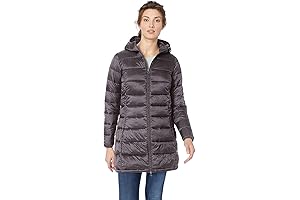 Women's Lightweight Water-Resistant Hooded Puffer Coat