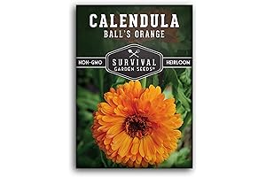 Ball's Orange Calendula Seed Packet for Beginner's Home Garden - Non-GMO Heirloom...