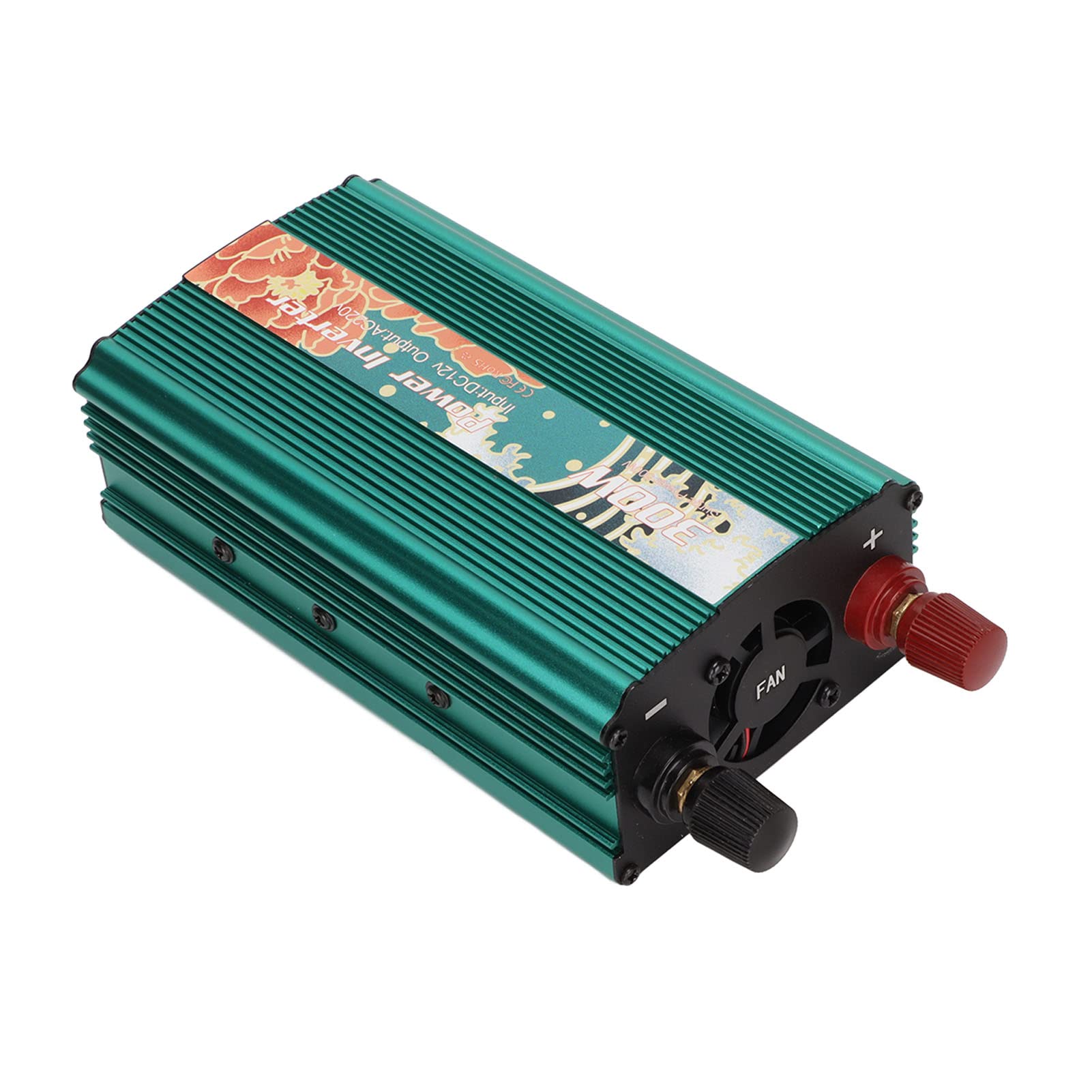 Convertitore di Potenza Intelligente Multiuso da 300 W con Motivo Peonia per Ricarica da Auto in Movimento Trasvertitore CA in Lega di Alluminio da 12 V a 220 V
