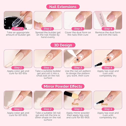 Miniatura 7 de MelodySusie Solid Builder - Kit de gel de uñas 3D, gel para esculpir arte, extensión de pegamento para tallar a mano, no pegajoso, con lentejuelas,