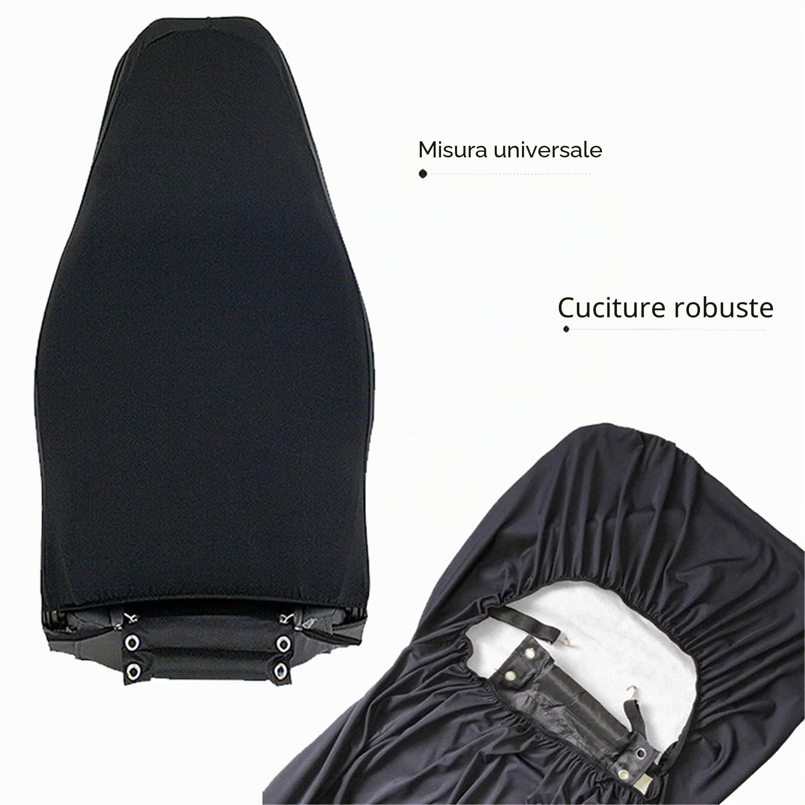 HUGS IDEA - Set completo di 4 coprisedili per auto con stampa leopardata nera classica, in poliestere elasticizzato, con schienale alto, design di ghepardo selvaggio
