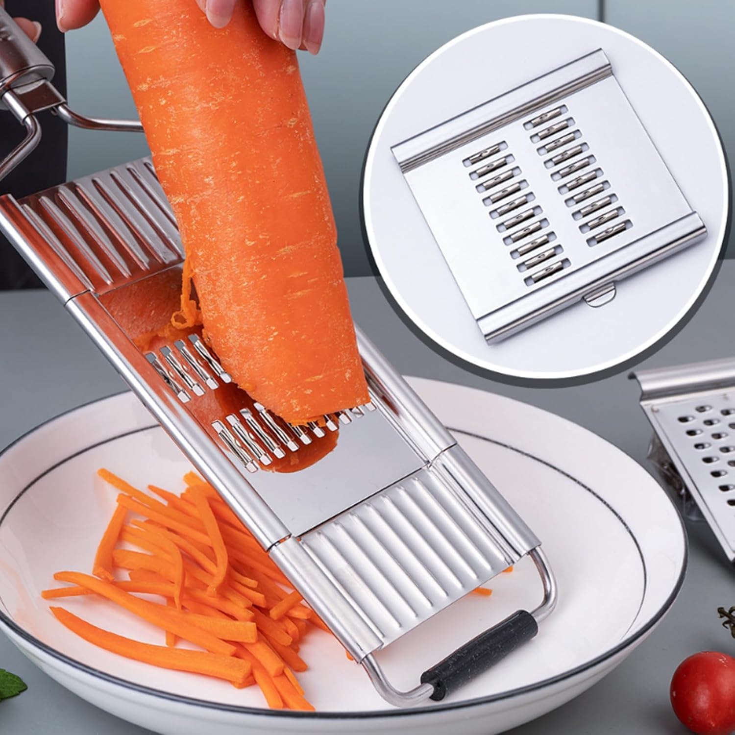 Multi Purpose Fruit & Vegetable Slicer Peeler, 4 in 1 Multi Function Vegetable Slice Dicer Slicer Knife Grater, MultiPurpose Vegetables Cutter (1)