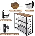 Garden 4 You Raquette de chaussures pour entrée 4 Niveaux, plat réglable & Rangement de chaussures, Organisateur de chaussures avec plateau en bois brun pour entrée Hallway Salon