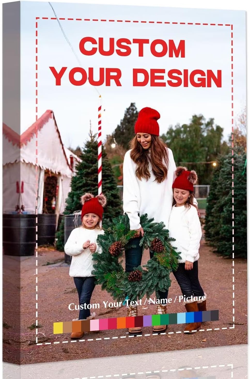 Canvas Photo Prints - 20x30 Inch Framed - Custom Canvas Prints with Your Photos/Text/Name Canvas Pictures Custom Canvas Wall Art Personalized Christmas Gifts for Lover Family Women Men