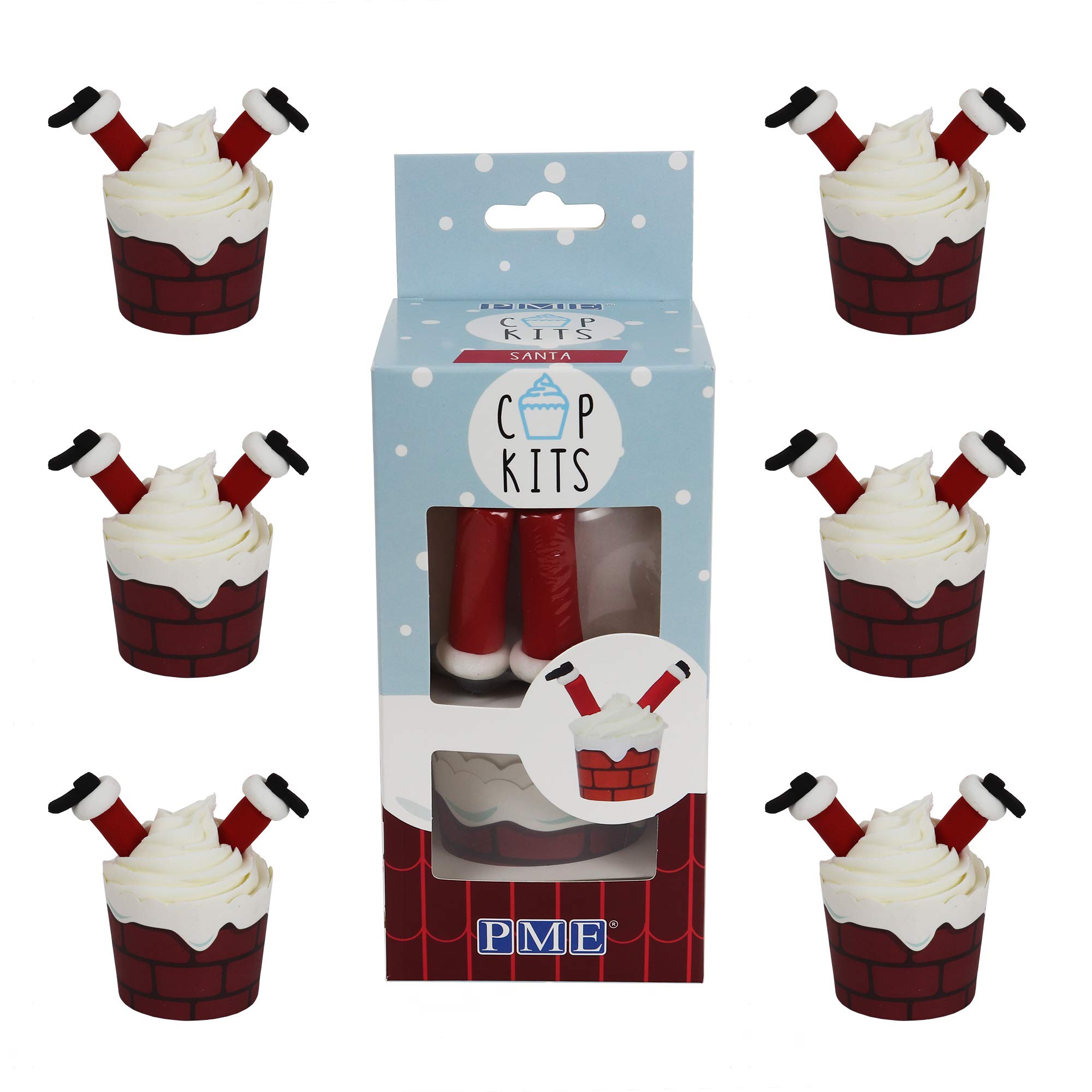 PME Santa Chimney Cupcake Decorating Kit | Fun Christmas Cake & Cupcake Toppers – Festive Baking Set for Holiday Parties & Family Celebrations