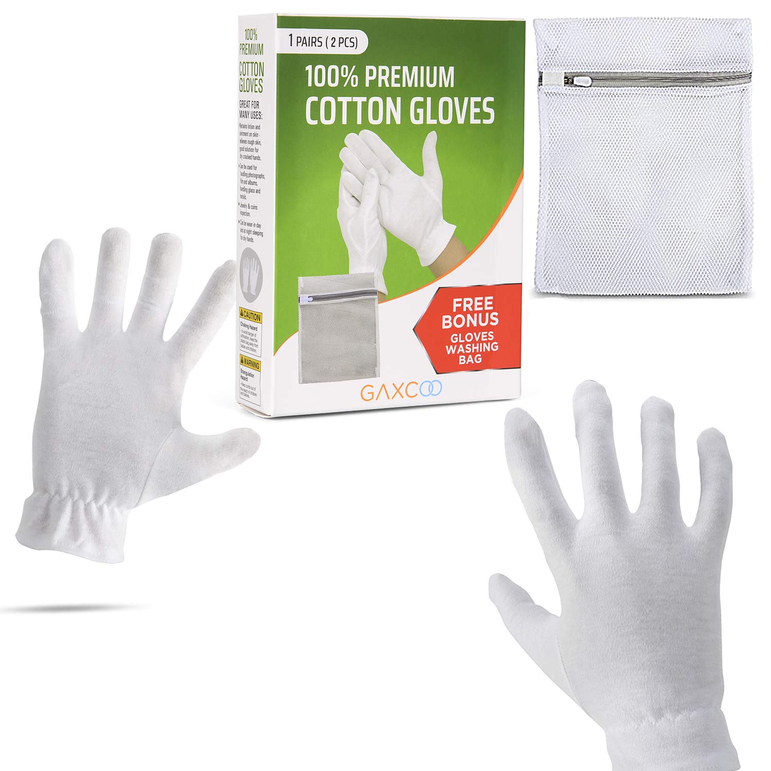 White Gloves Moisturizing Overnight Bedtime Cotton White Inspection