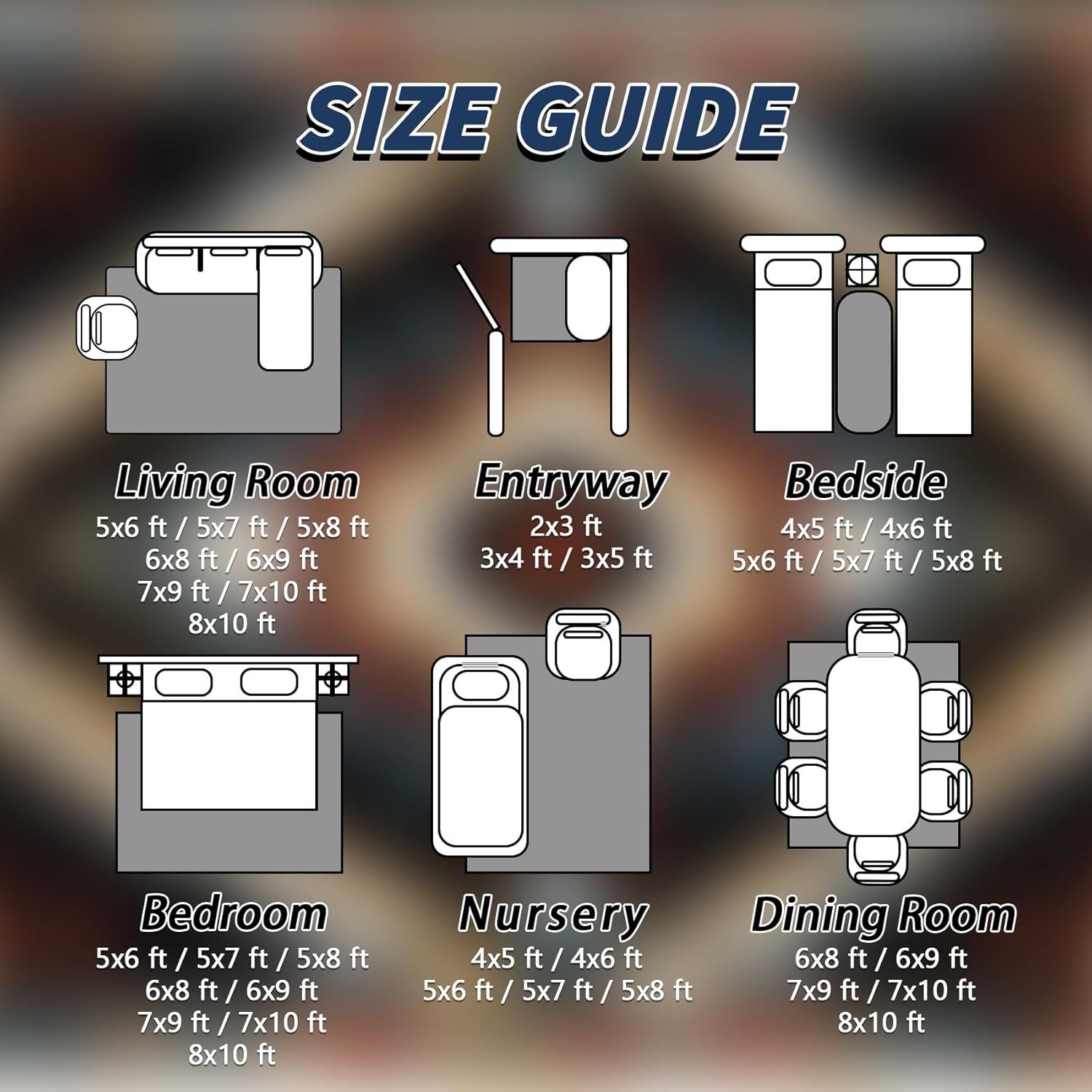 Southwestern Rugs 8x10 - Native American Rug, 6x8 Rug, Geometric Aztec Washable Rugs for Living Room Bedroom, Ethnic Tribal Area Rug, Navajo Carpet - Home Decor, Southwestern Gifts for Women