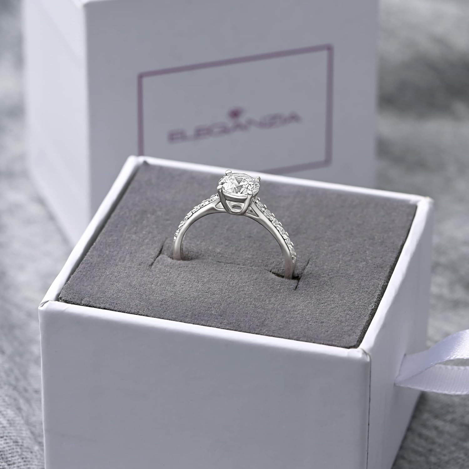 CZ Engagement Rings for Women, Round Solitaire Vintage Wedding Rings for Women, Bridal Sets US Size 5-9 Halo Promise Rings for Her