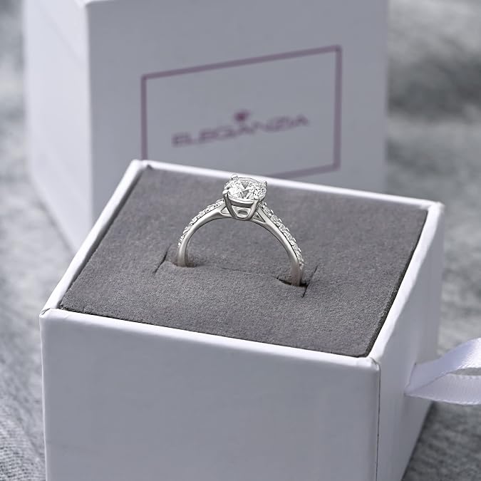 CZ Engagement Rings for Women, Round Solitaire Vintage Wedding Rings for Women, Bridal Sets US Size 5-9 Halo Promise Rings for Her