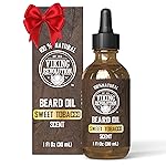 Viking Revolution Sweet Tobacco Beard Oil for Men - Natural Mens Beard Oil with Argan Oil and Jojoba Oil - Beard Softener, Strengthens and Moisturizes - Beard Conditioner for Men (Sweet Tobacco,1Pack)