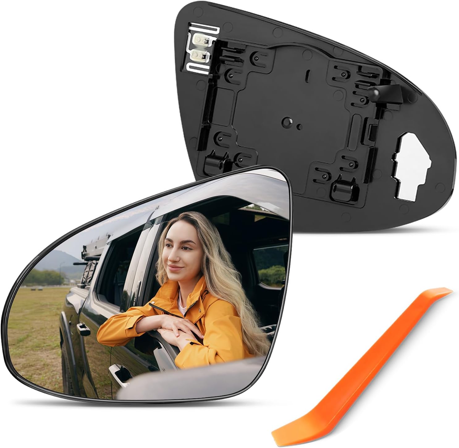 Driver Side Mirror Replacement for Toyota Camry 2012 2013 2014 2015 2016 2017, Avalon Hybrid 2013-2018, Left Side View Mirror Glass with Backing Plate, Power Heated