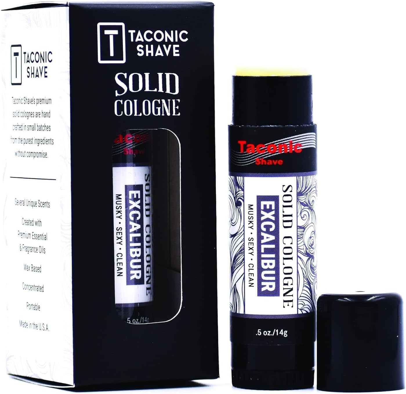 Taconic Shave’s All-Natural Excalibur Scent Men's Solid Cologne – Portable and Easy to Apply - Artisan Made in the USA