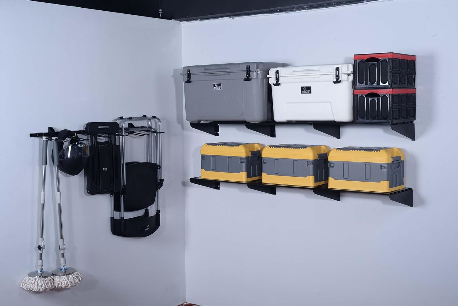 TPSHKE Garage Wall Shelves 72in x 15.7in 2-Pack, 1000LBS,Wall Shelf Garage Storage Rack , Black : Tools & Home Improvement