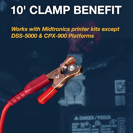 Midtronics A208 Clamp - Ships with a 10' Cable with Standard Metal Clamps