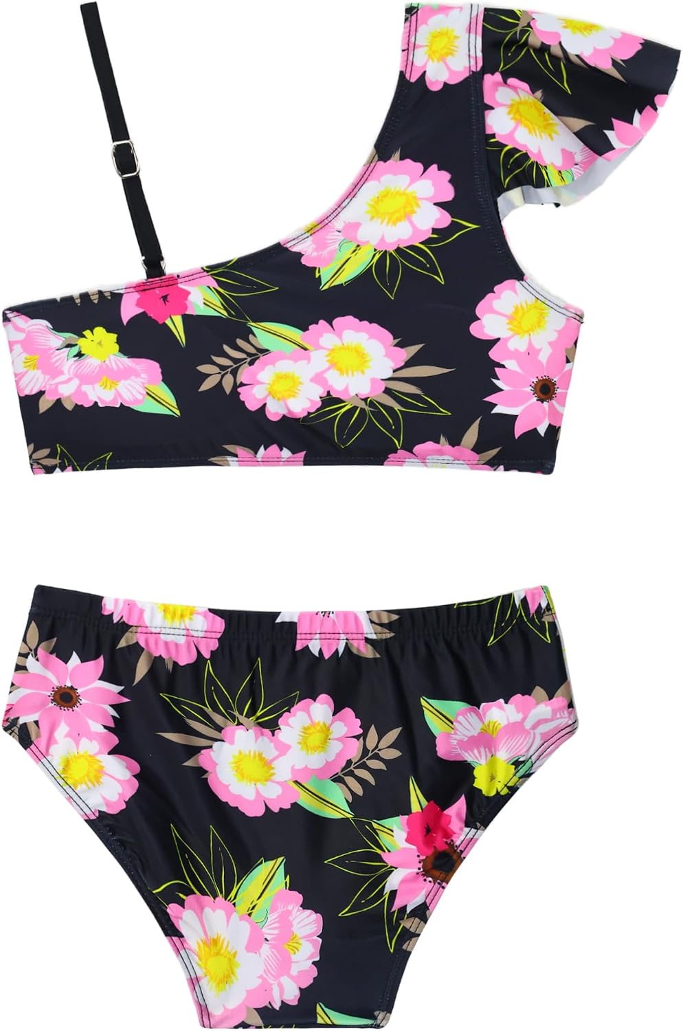 Girls Swimsuit Bikini Set 2 Piece Quick Dry Ruffle Bathing Suit Teens Swimwear with Spaghetti Strap