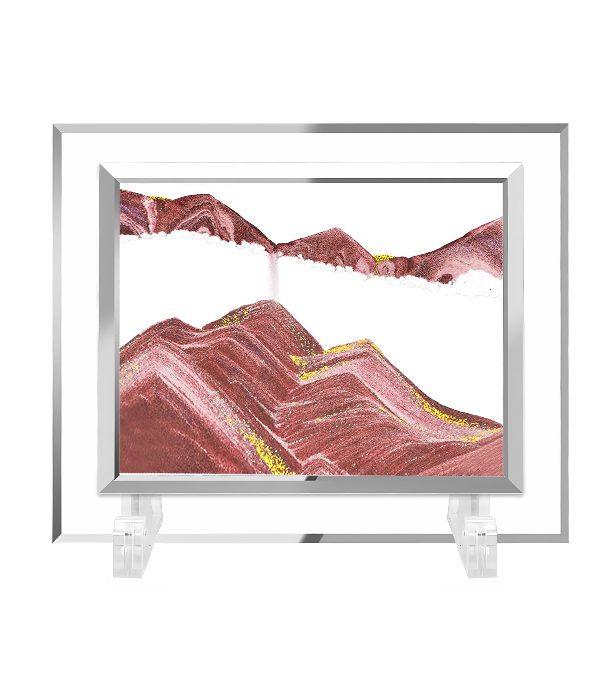 AzureLeap Sandbilder zum Drehen 3D Sandscape - die Sandkunst in Tiefsee Fließende Sandmalerei Sandbild Geschenke Sanduhr Deko Aesthetic für Büro Wohnzimmer Schreibtisch Erwachsene【5 Zoll-KAFFEE】