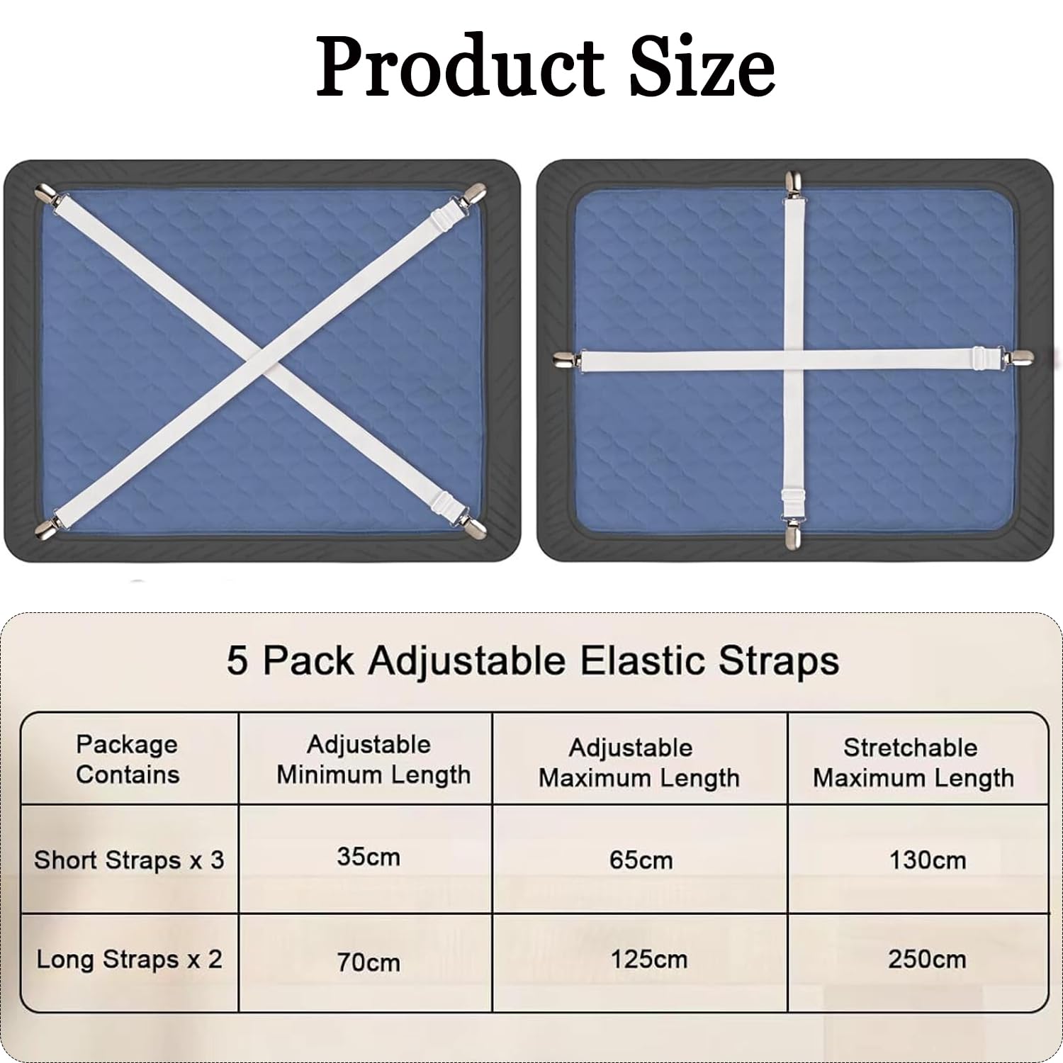 5 Pinces à Nappe Bogoro Acier Inoxydable - Pour Tables Extérieur, Réglables Et Solides