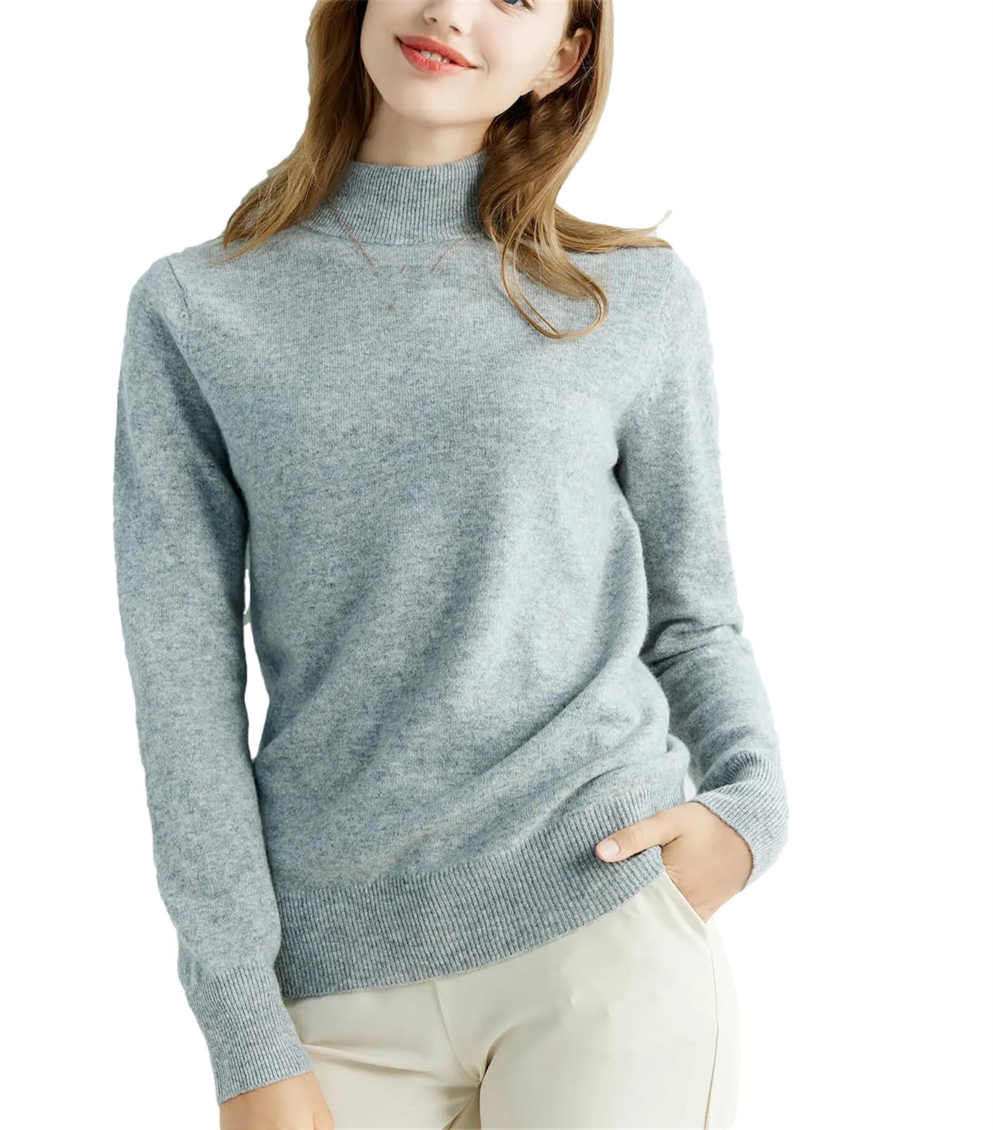 Maglione da Donna in Cashmere Lavorato A Maglia 100% Lana Merino O-Collo Pullover Vintage Autunno Inverno Caldo