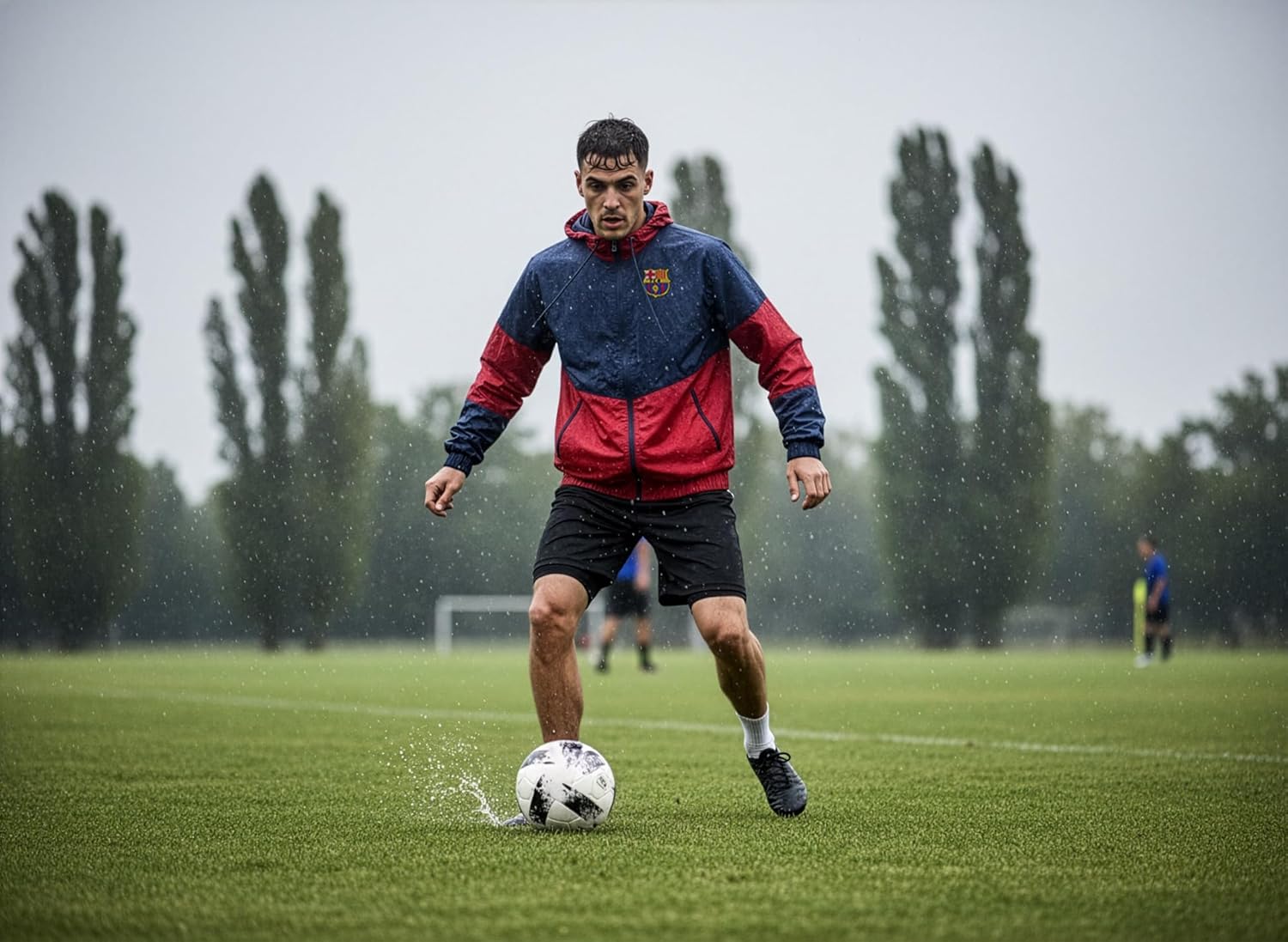 Icon Sports Barcelona Licensed Windbreaker Rain Jacket – Adult Sizes, Hooded Zip-Up - Image 2