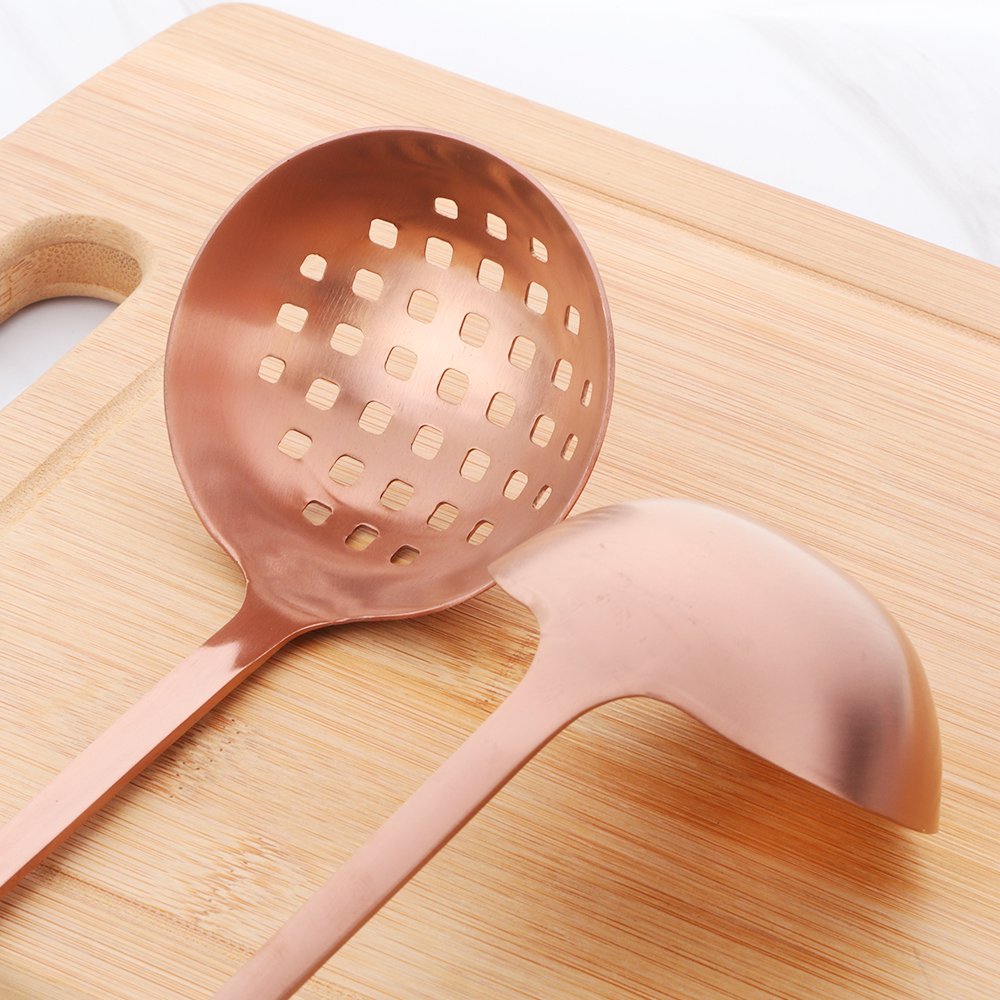 Rose Gold Soup Ladle & Colander Set - Hot Pot Utensils -9