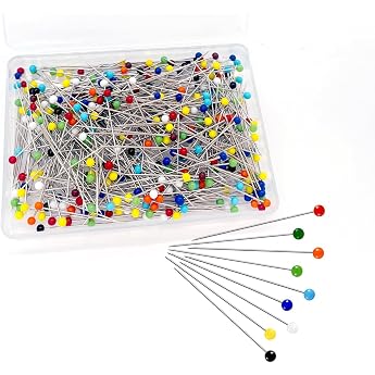 Pins with Head Glass Head Pins Stainless Steel Pins Multicoloured Glass Head Pins for Crafts Sewing Hemming Craft 350 Pieces Head 3 mm