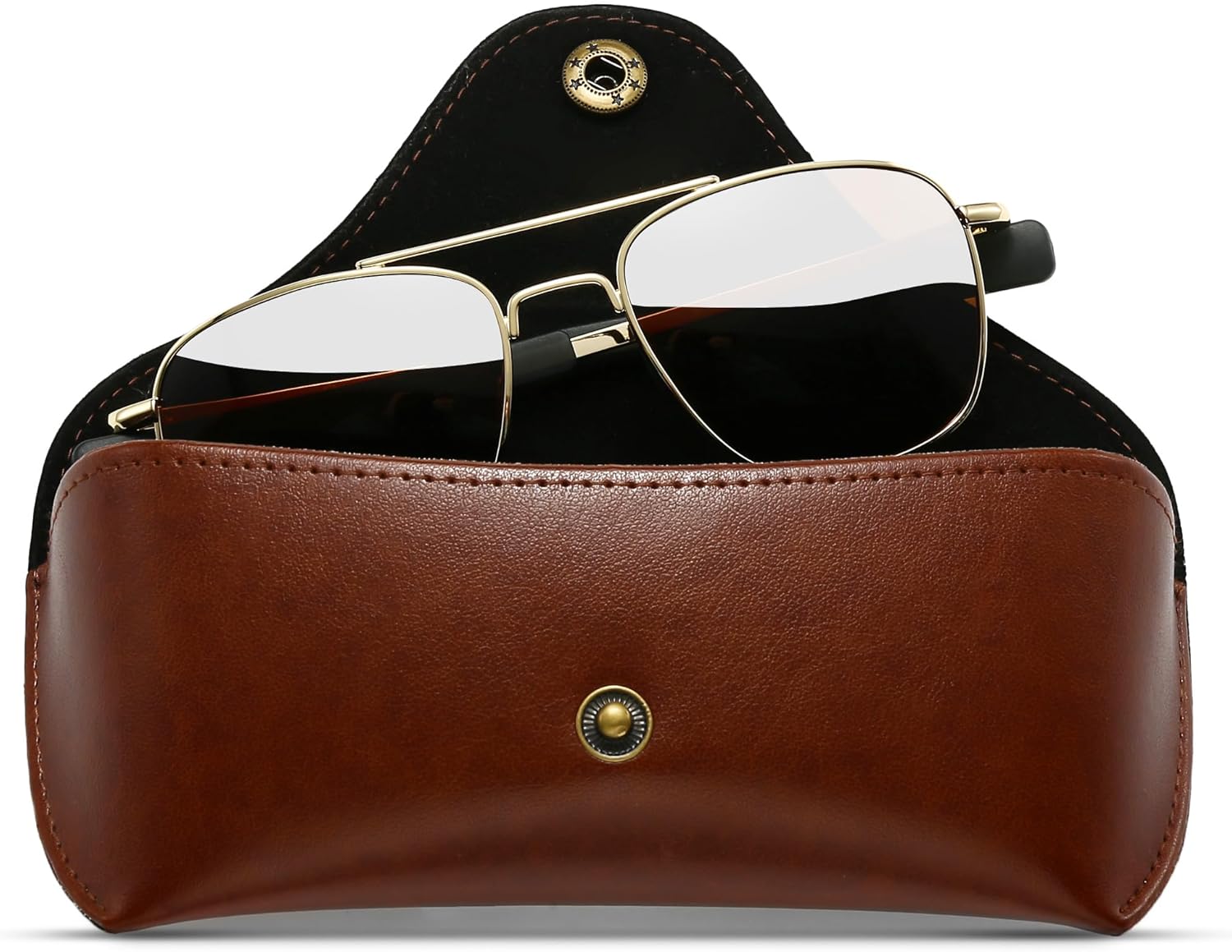 SUNGAIT Real Glass Lens Sunglasses Military Style Pilot Aviator HD Shades with Upgraded Spring Hinge Bayonet Temples - Image 2