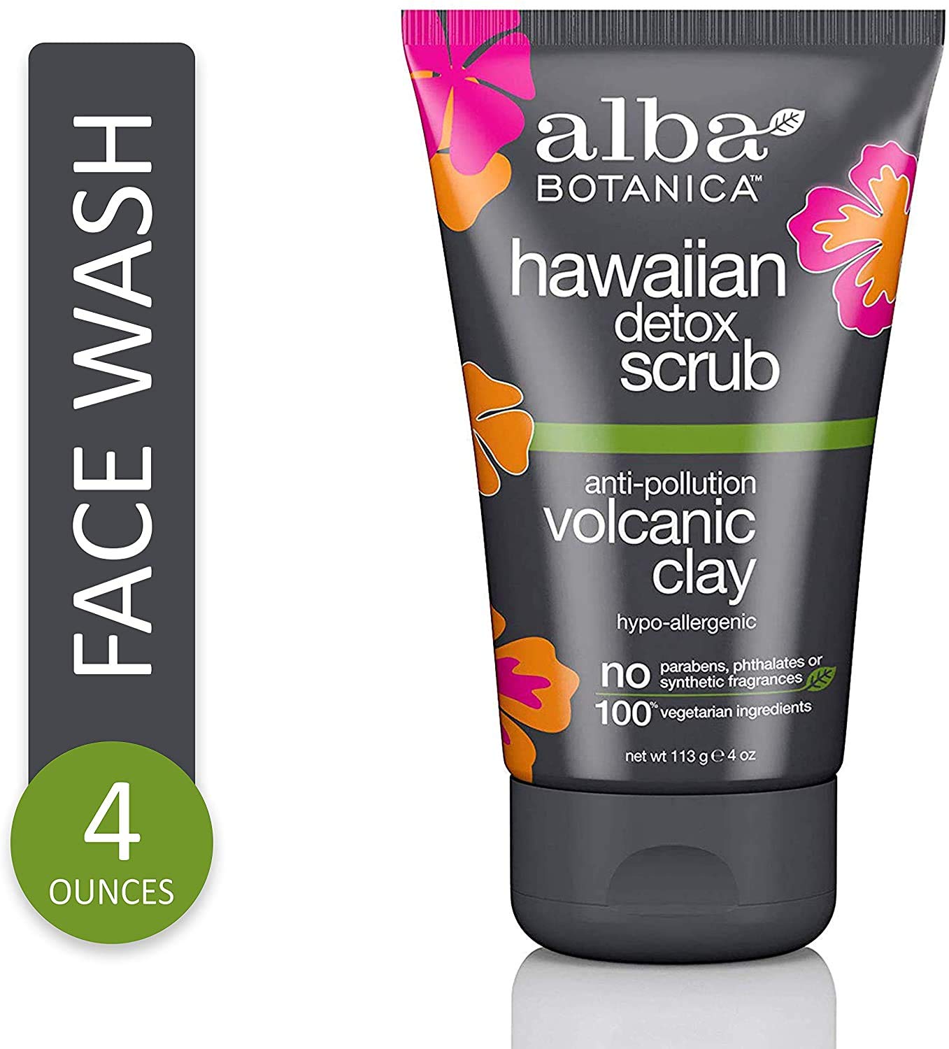 Alba Botanica Anti-Pollution Volcanic Clay Hawaiian Detox Scrub, 4 Oz (Packaging May Vary)